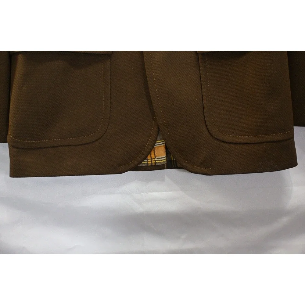 Vintage Calvin Tailored Brown Blazer Sport Coat Plaid Lined Jacket 40R